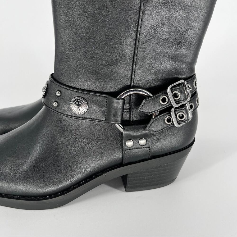 Wild Pair Sherri Harness Moto booties black - 6 - Picture 4 of 13